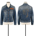 Palm Angels Palm Tree Embroidered Denim Jacket 'Blue'