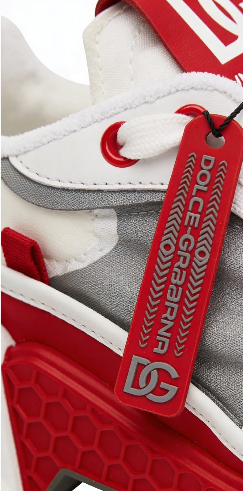 Dolce & Gabbana Airmaster Panelled Sneakers - 'White/Red/Grey'