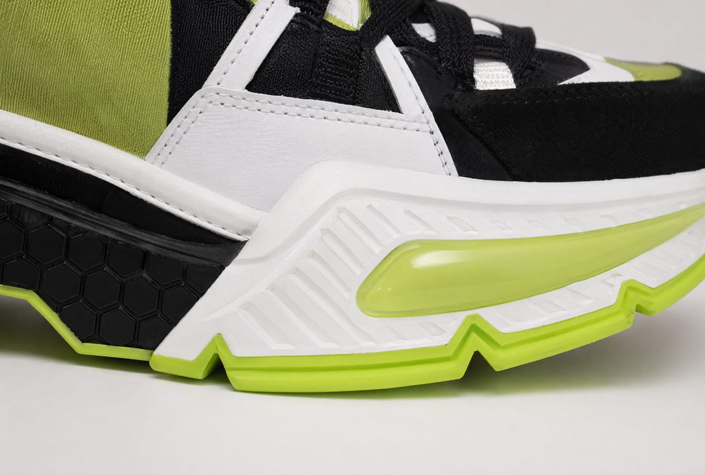 Dolce & Gabbana Airmaster Panelled Sneakers - 'Black/Neon Yellow'