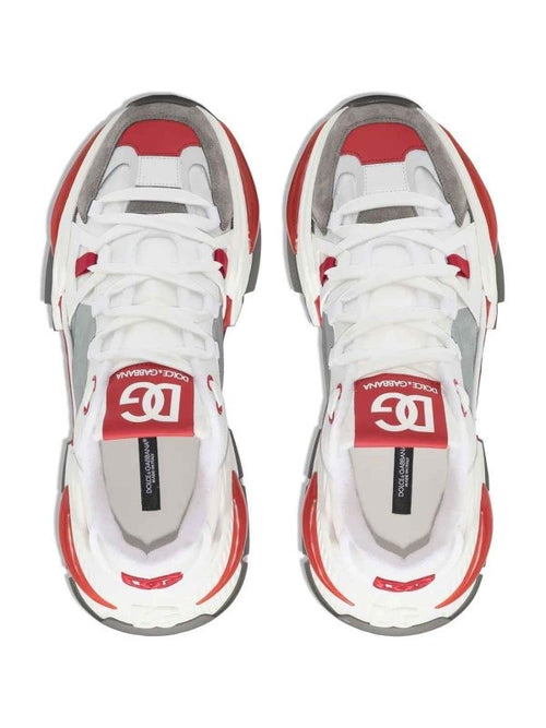 Dolce & Gabbana Airmaster  Mixed-Material Sneakers - White/Red/Grey