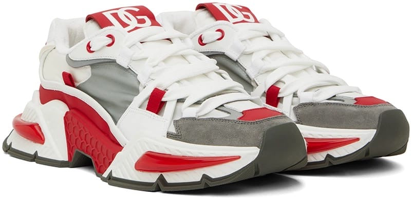 Dolce & Gabbana Airmaster Panelled Sneakers - 'White/Red/Grey'