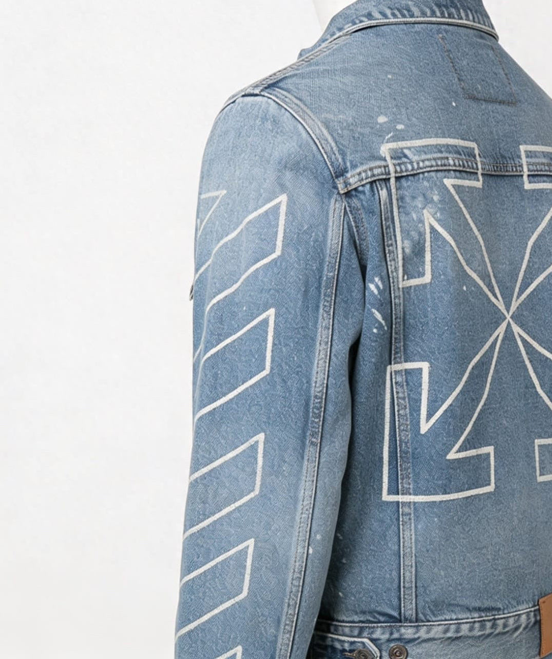 Off-White 'Diag Outline' Embroidered Denim Jacket - 'Vintage Blue' (SS22 Archive)