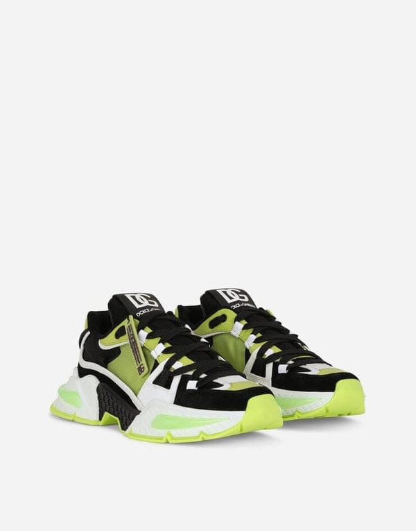 Dolce & Gabbana Airmaster Panelled Sneakers - 'Black/Neon Yellow'