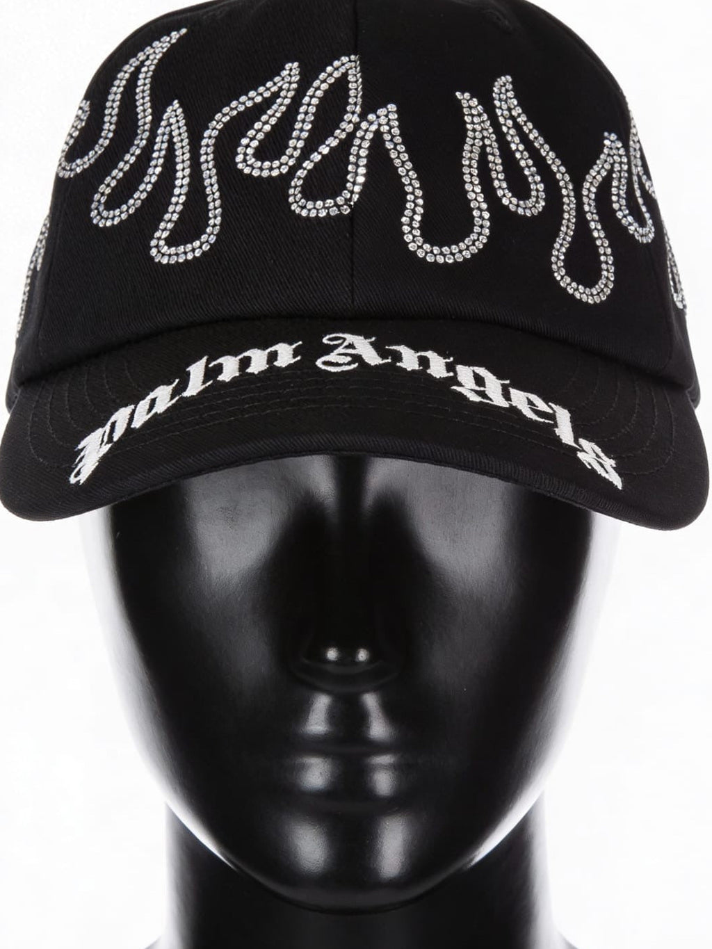 Palm Angels Rhinestone Flames Baseball Cap ‘Black/White’