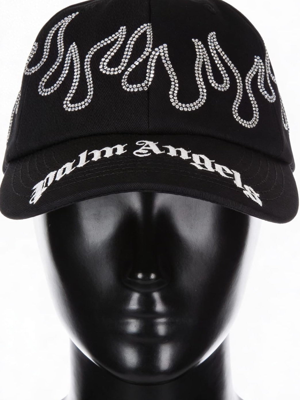 Palm Angels Rhinestone Flames Baseball Cap ‘Black/White’