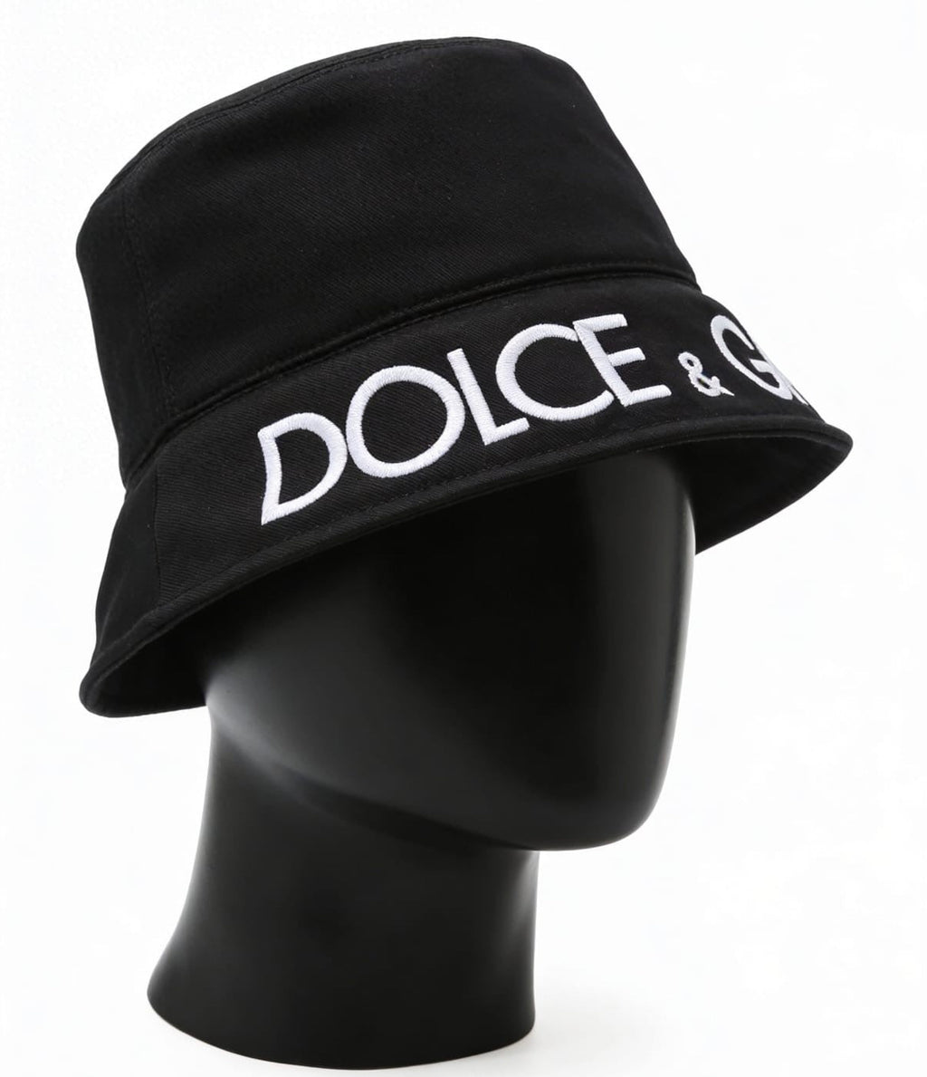 Dolce & Gabbana Allover DG Logo Nylon Bucket Hat - ‘Matte Black’