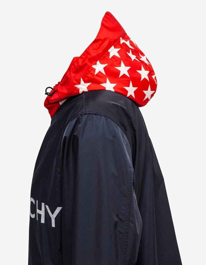 Givenchy Split Logo Technical Windbreaker - ‘Matte Black/Star Hood’ (SS18 Archive)
