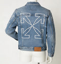 Off-White 'Diag Outline' Embroidered Denim Jacket - 'Vintage Blue' (SS22 Archive)