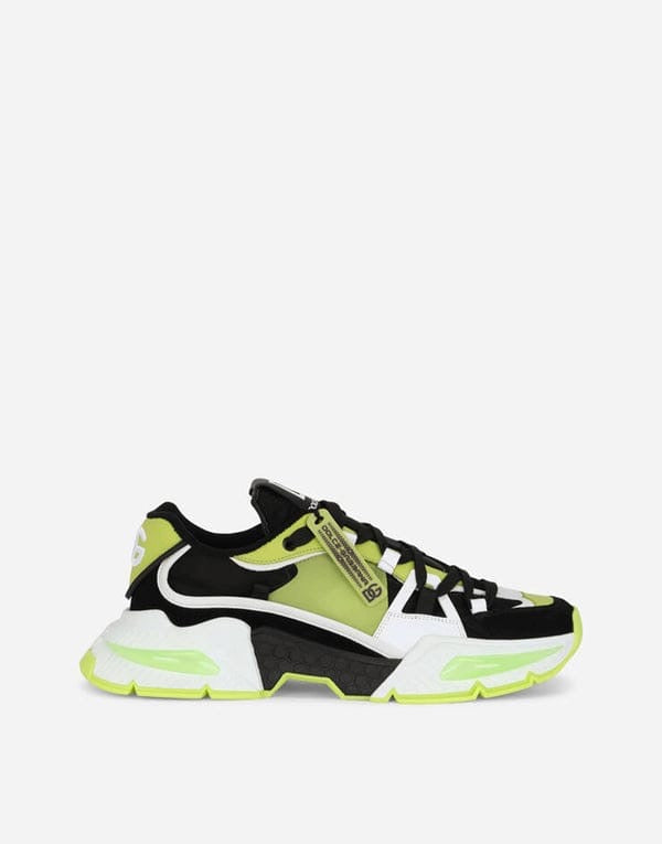 Dolce & Gabbana Airmaster Panelled Sneakers - 'Black/Neon Yellow'