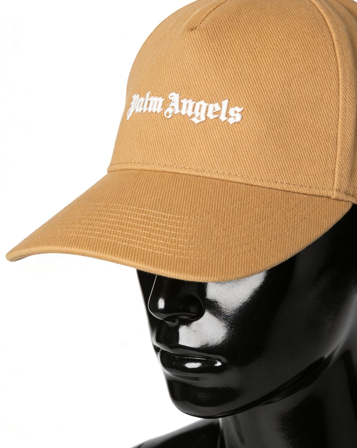 Palm Angels Classic Logo Embroidered Baseball Cap - ‘Sand Beige/White’