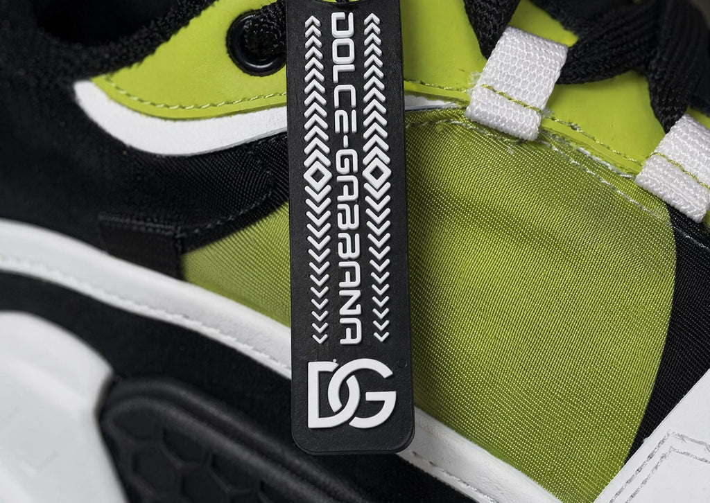 Dolce & Gabbana Airmaster Panelled Sneakers - 'Black/Neon Yellow'