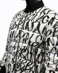 Dolce & Gabbana Allover Graffiti Logo Puffer Bomber Jacket - ‘White/Black’