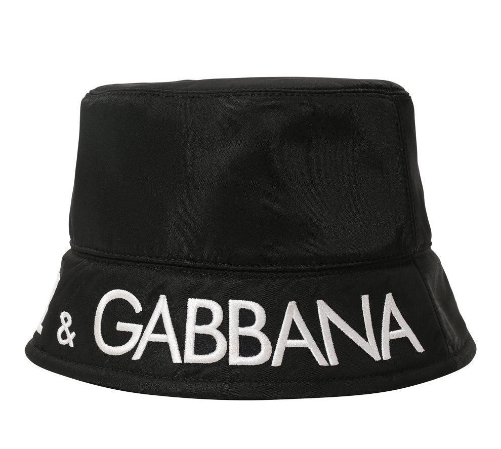 Dolce & Gabbana Allover DG Logo Nylon Bucket Hat - ‘Matte Black’