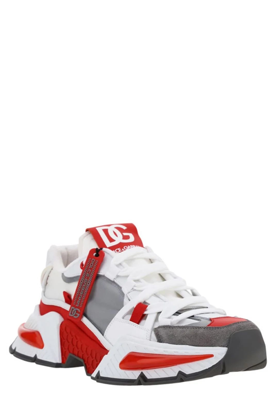 Dolce & Gabbana Airmaster Panelled Sneakers - 'White/Red/Grey'