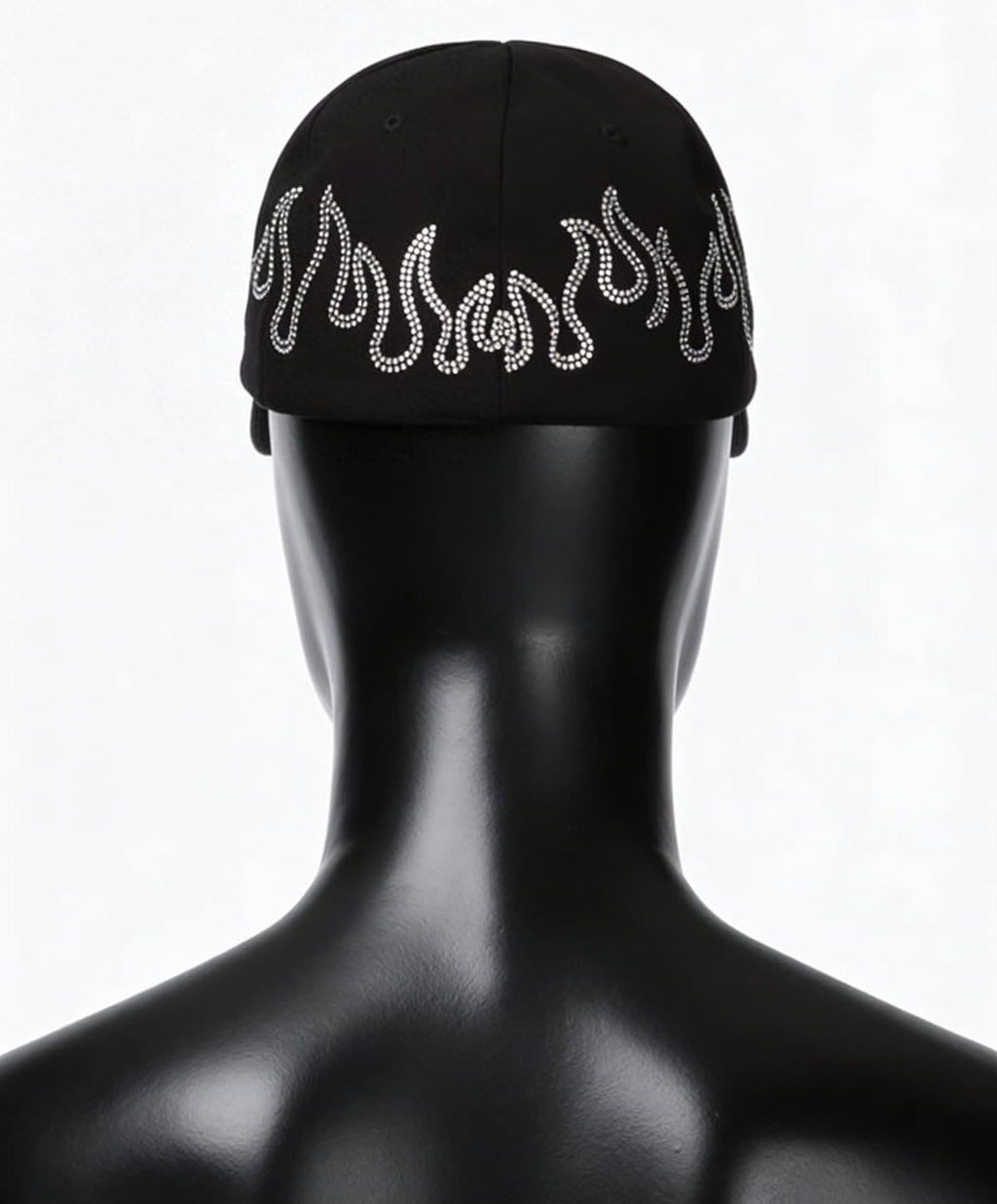 Palm Angels Rhinestone Flames Baseball Cap ‘Black/White’