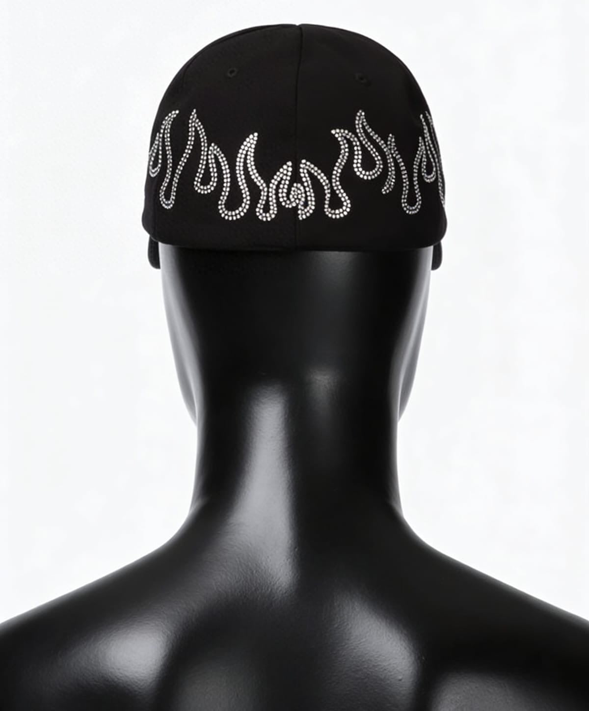 Palm Angels Rhinestone Flames Baseball Cap ‘Black/White’