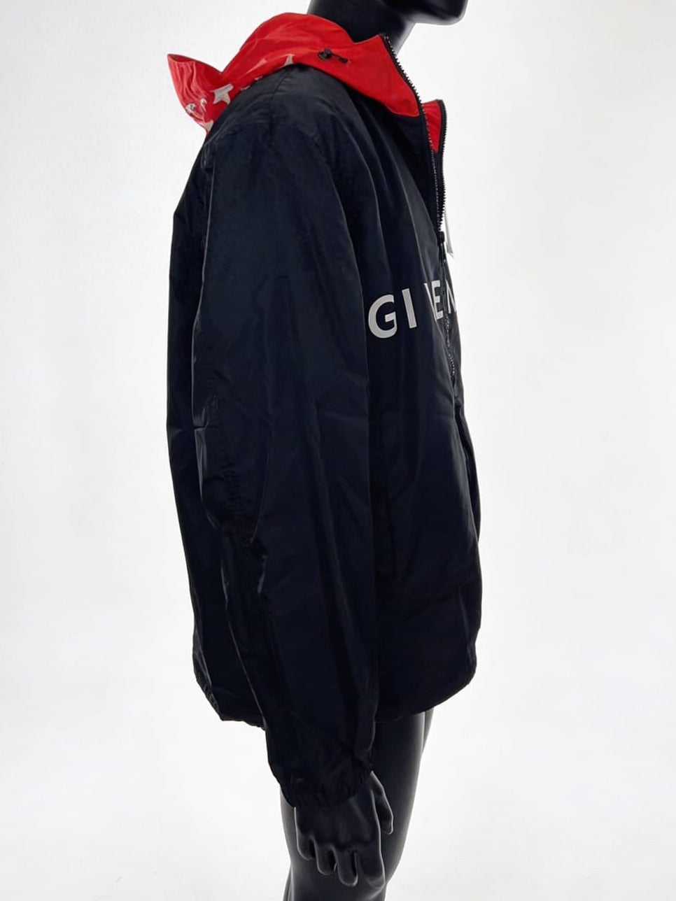 Givenchy Split Logo Technical Windbreaker - ‘Matte Black/Star Hood’ (SS18 Archive)
