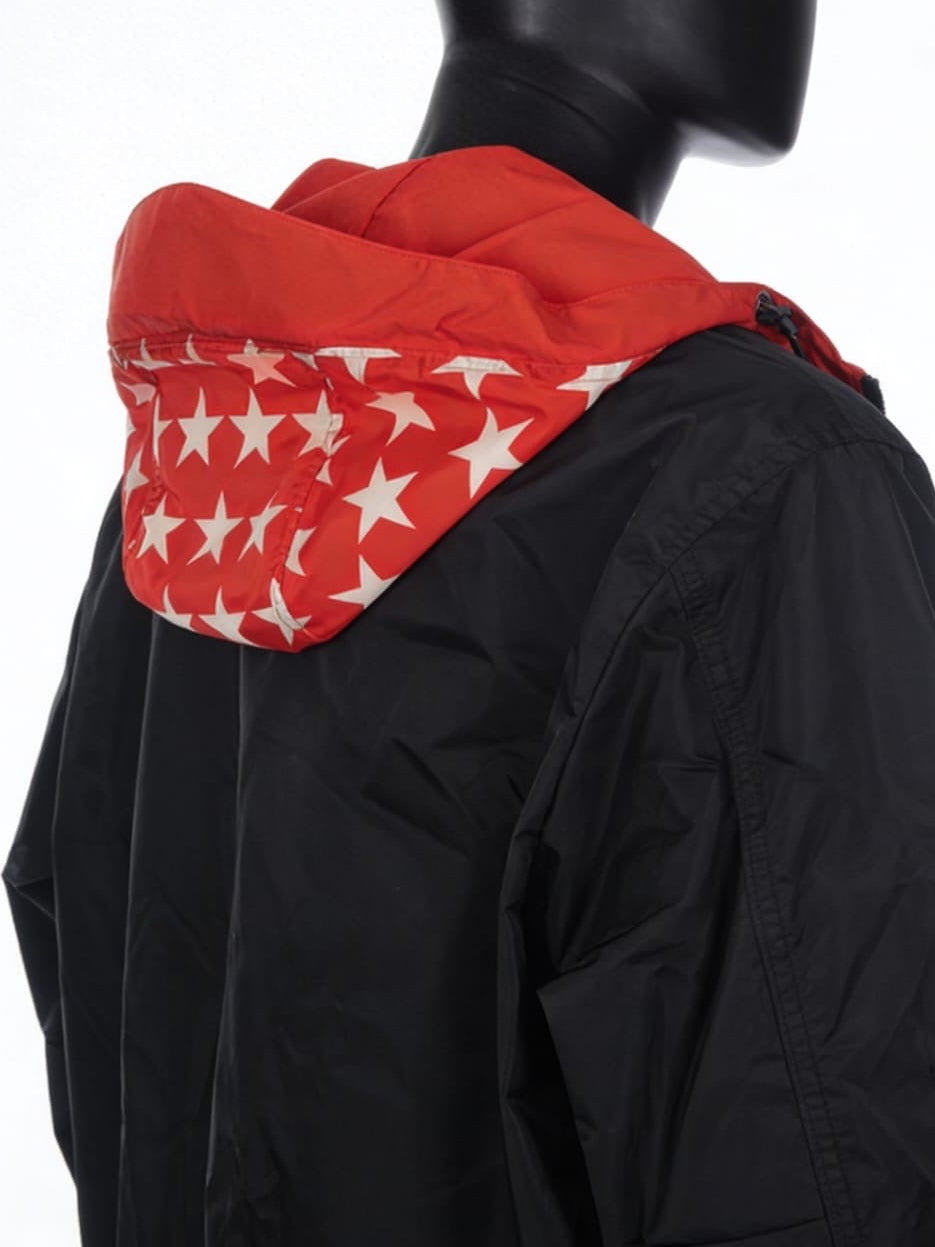 Givenchy Split Logo Technical Windbreaker - ‘Matte Black/Star Hood’ (SS18 Archive)
