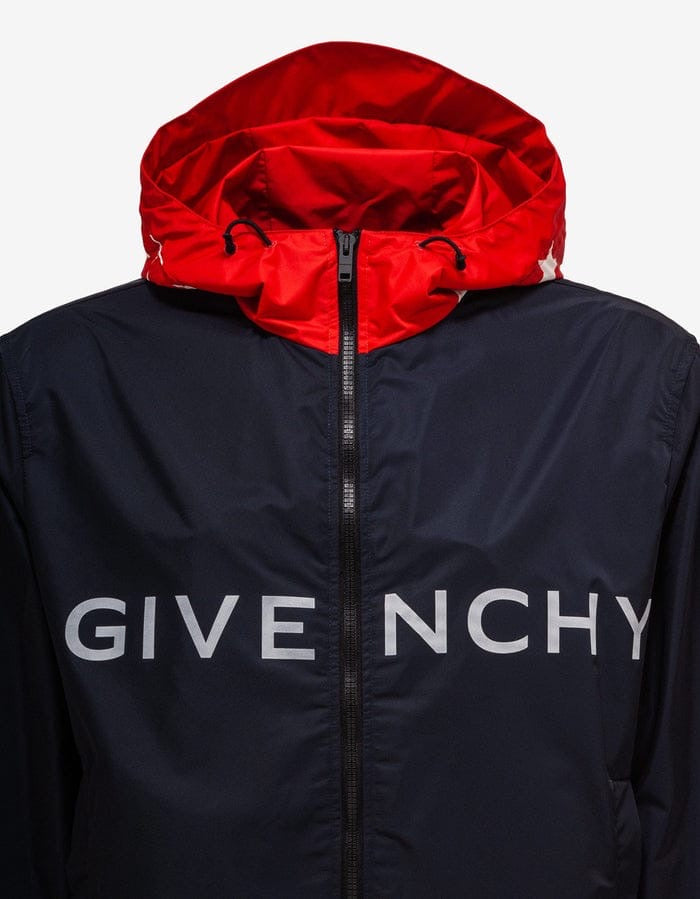 Givenchy Split Logo Technical Windbreaker - ‘Matte Black/Star Hood’ (SS18 Archive)