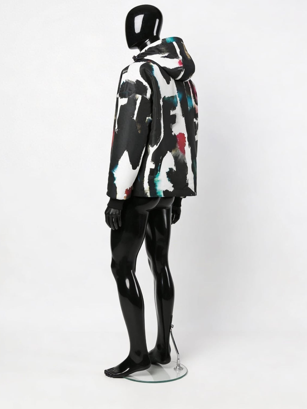 Alexander McQueen Watercolour Graffiti Hooded Windbreaker - ‘Multicolour/Black’ (SS22 Archive)