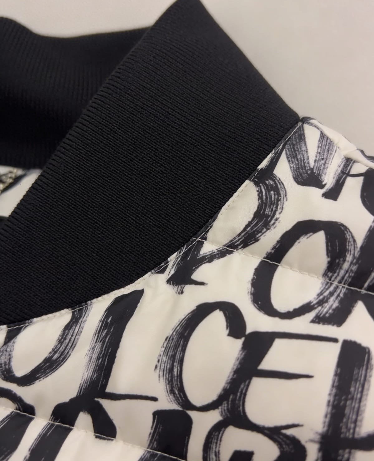 Dolce & Gabbana Allover Graffiti Logo Puffer Bomber Jacket - ‘White/Black’