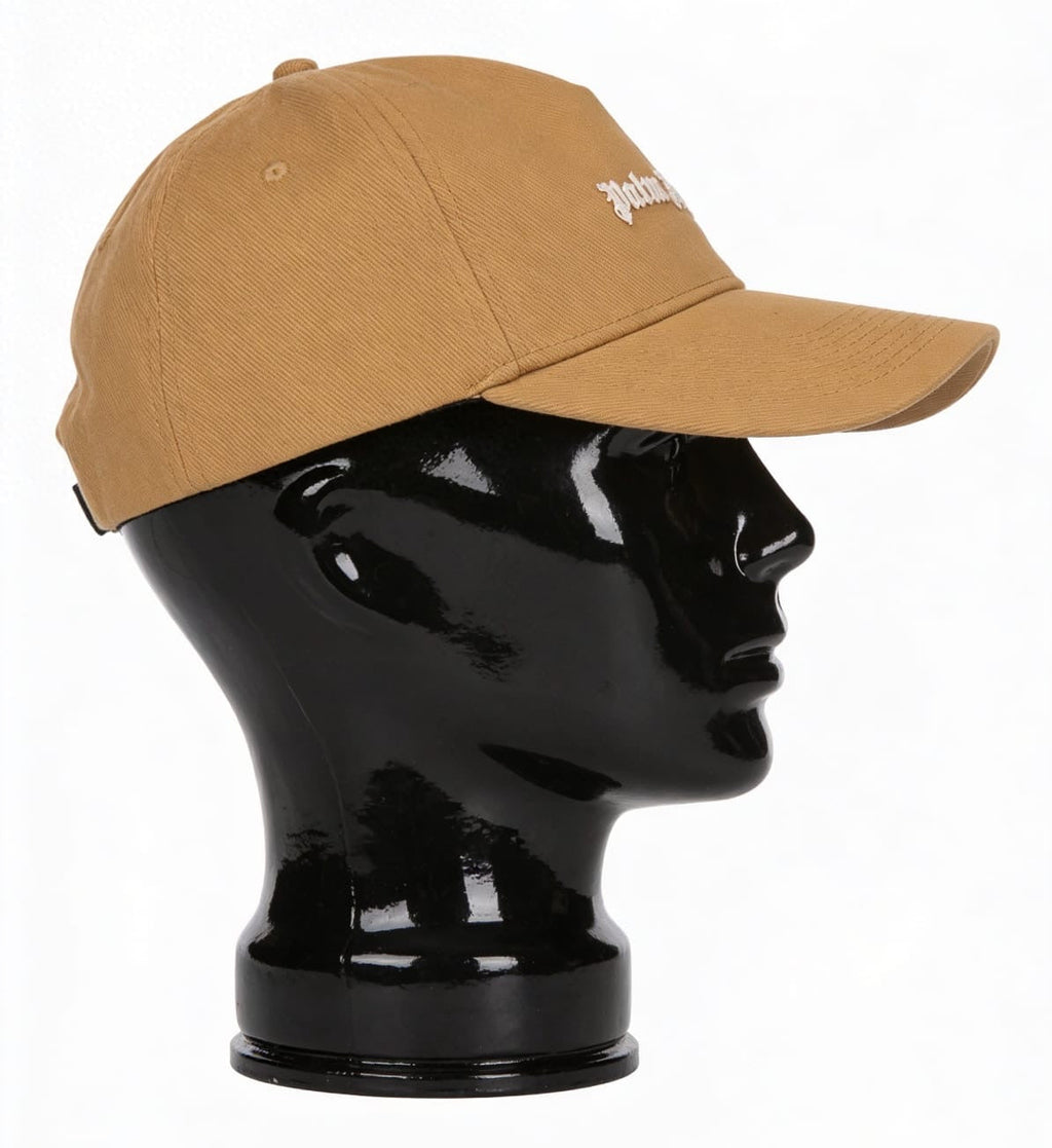 Palm Angels Classic Logo Embroidered Baseball Cap - ‘Sand Beige/White’