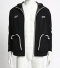 Off-White Zip Pocket Windbreaker - Matte Black/White