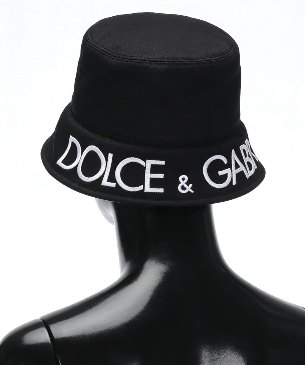 Dolce & Gabbana Allover DG Logo Nylon Bucket Hat - ‘Matte Black’