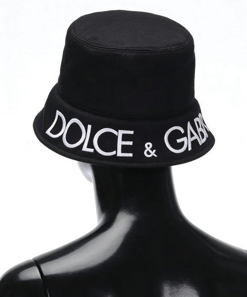 Dolce & Gabbana Allover DG Logo Nylon Bucket Hat - ‘Matte Black’