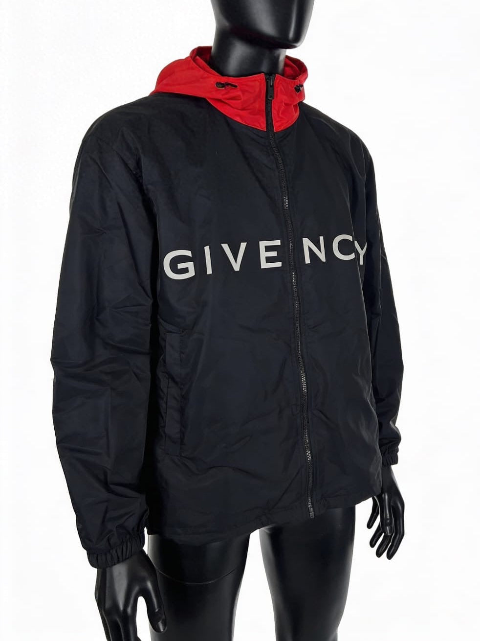 Givenchy Split Logo Technical Windbreaker - ‘Matte Black/Star Hood’ (SS18 Archive)
