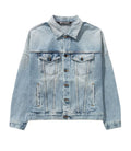 Palm Angels Gothic Font Curved Logo Denim Jacket - Light Blue Wash
