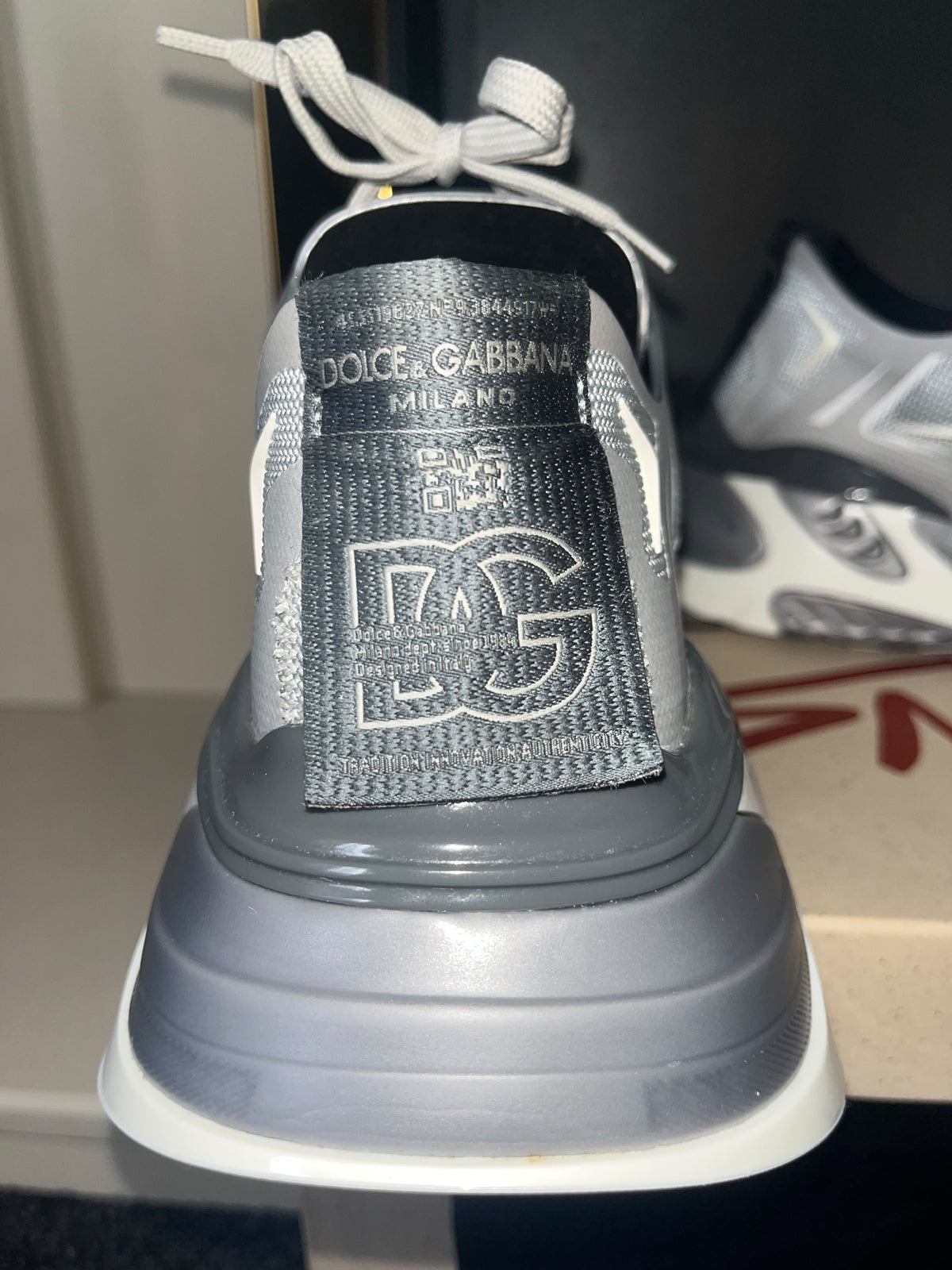 Dolce & Gabbana Fast Technical Sneakers (Silver/Grey, Size UK 8 / EU 42)