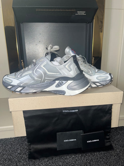Dolce & Gabbana Fast Technical Sneakers (Silver/Grey, Size UK 8 / EU 42)