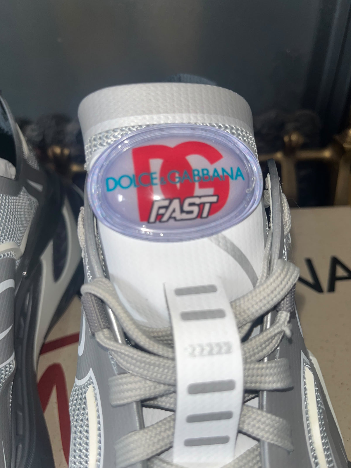 Dolce & Gabbana Fast Technical Sneakers (Silver/Grey, Size UK 8 / EU 42)