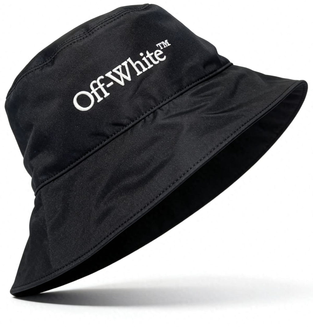 Off-White™️ 'OFF' Helvetica Logo Bucket Hat - 'Black/White'
