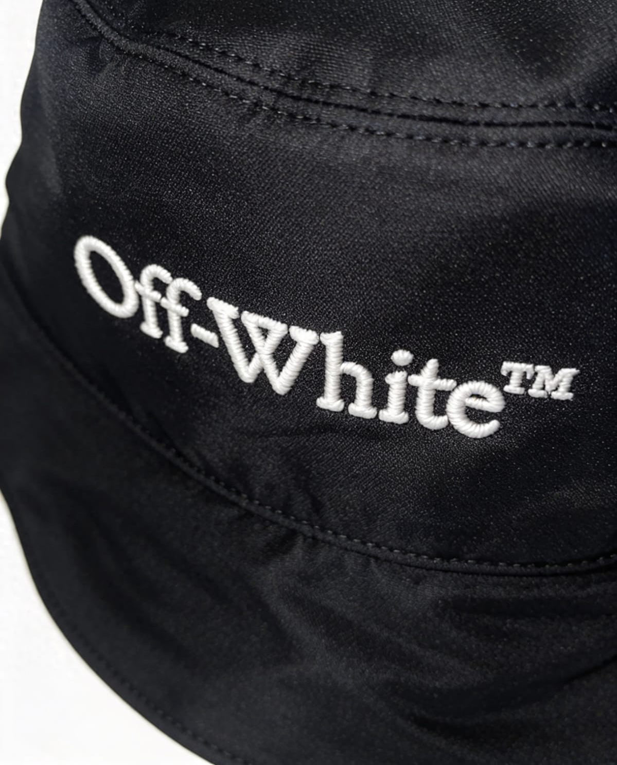 Off-White™️ 'OFF' Helvetica Logo Bucket Hat - 'Black/White'
